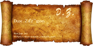 Dux Zágon névjegykártya